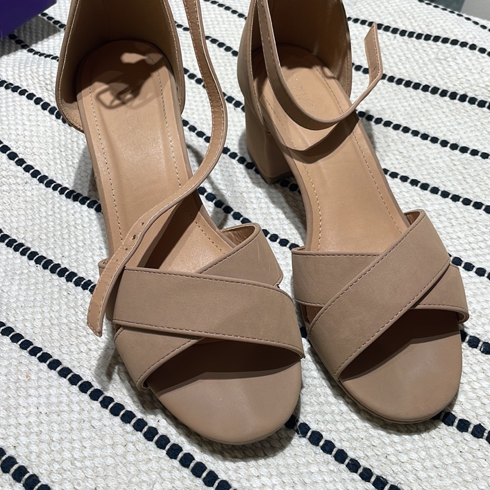 Nude heels ankle strap